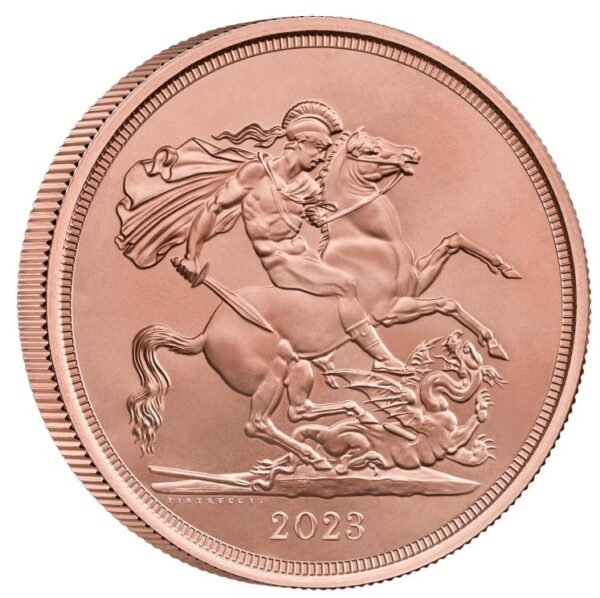 2023 Gold £5 Coin Quintuple Sovereign King Charles III Coronation Brilliant Uncirculated Boxed - Image 3