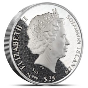 2024 5 oz Proof Solomon Islands Silver Mother of Pearl Year of the Dragon Coin (Box + CoA)