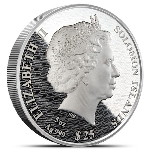 2024 5 oz Proof Solomon Islands Silver Mother of Pearl Year of the Dragon Coin (Box + CoA) - Image 2