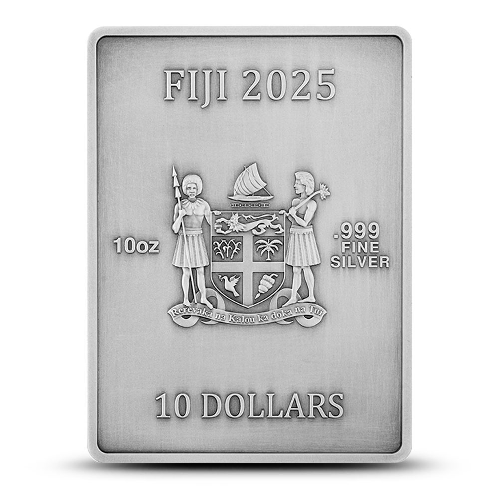 2025 10 oz Antique Fiji Silver Eagle Rectangular Coin (Box + CoA) - Image 2