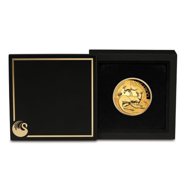 2025 2 oz Proof Australian Gold Kangaroo Coin (High Relief) - Image 2