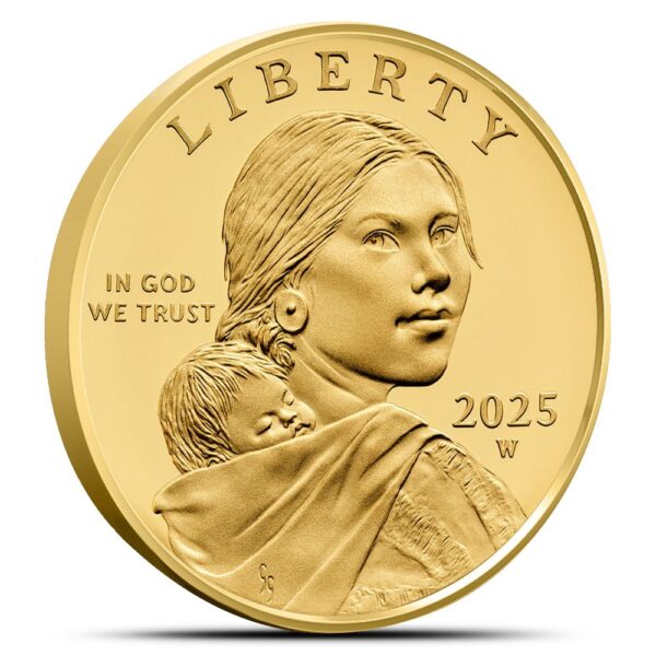 2025-W 1/2 oz Proof American Gold 25th Anniversary Sacagawea Dollar Coin (Box + CoA) - Image 3