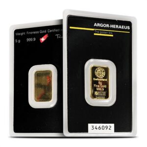 5 Gram Argor Heraeus Gold Bar
