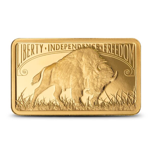 5 Gram PAMP Suisse America The Free American Buffalo Gold Bar (New w/ Assay) - Image 3