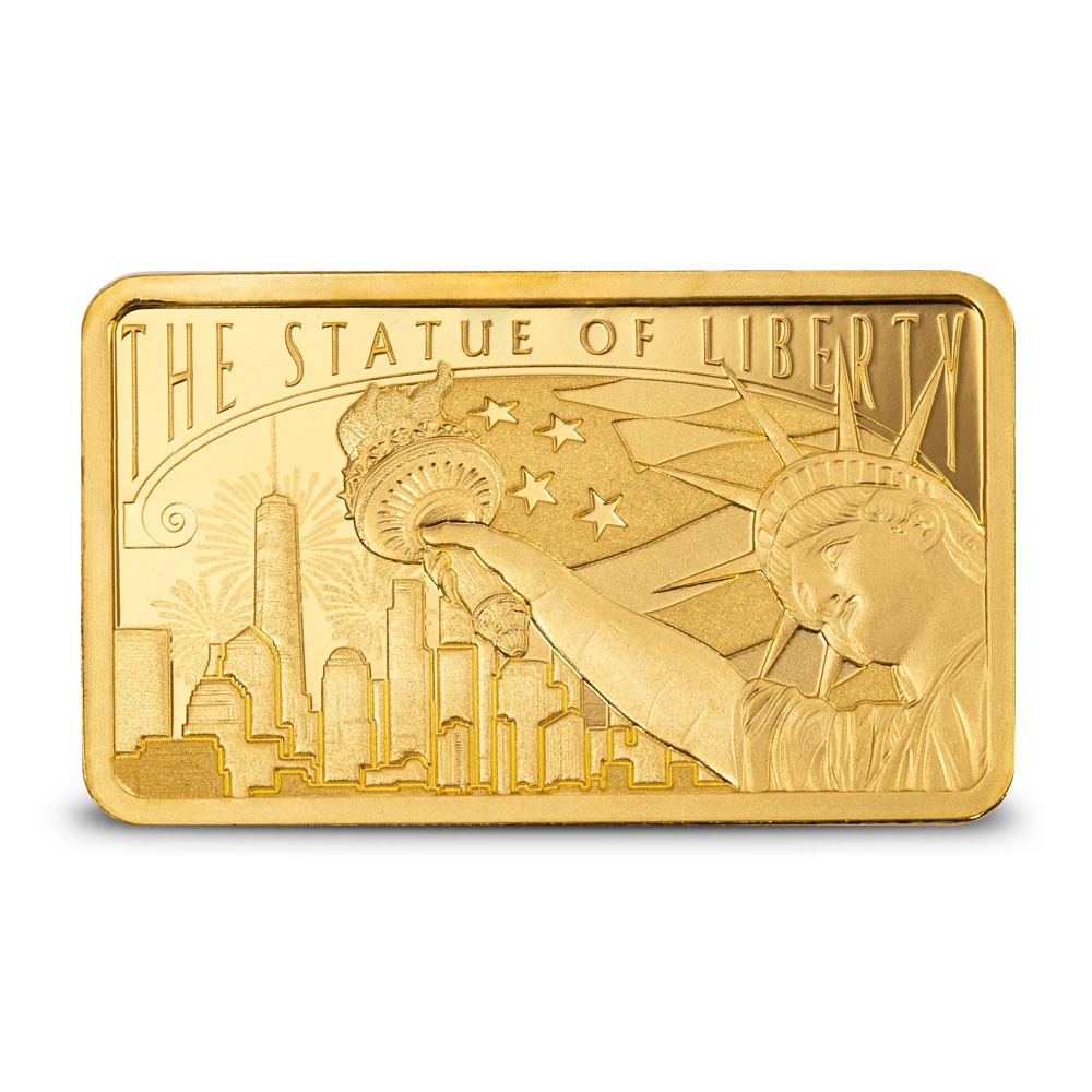 5 Gram PAMP Suisse America The Free Statue of Liberty Gold Bar (New w/ Assay) - Image 3