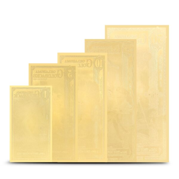 5 Piece Oklahoma Goldback Gold Note Set (Random Year, New) - Image 2