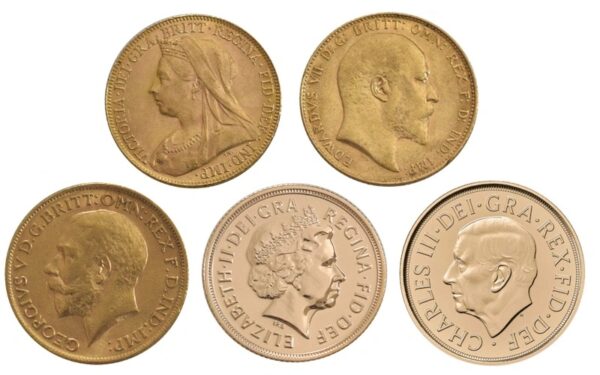 Buy 5 x Gold Sovereign Portrait Set Gift Boxed - Image 2