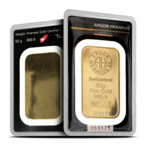 Buy 50 Gram Argor Heraeus Gold Bar