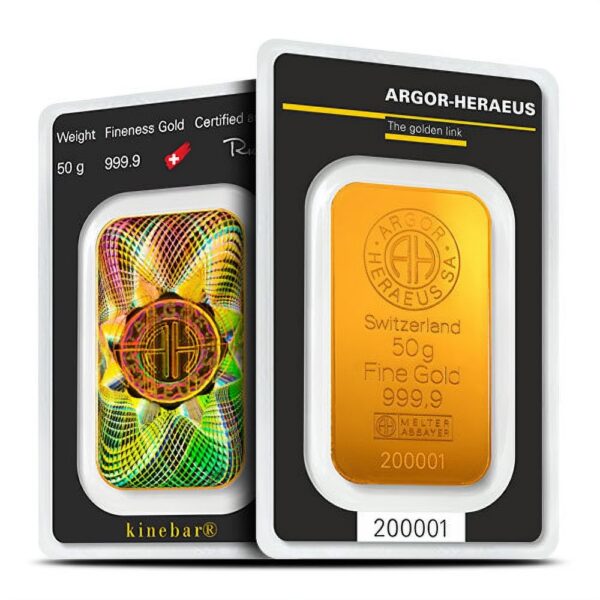 50 Gram Argor Heraeus Kinebar Gold B