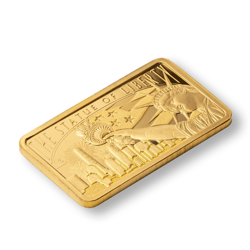 5 Gram PAMP Suisse America The Free Statue of Liberty Gold Bar (New w/ Assay) - Image 5