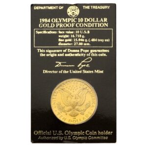 $10 american gold commemorative 1984 LA Olympics Proof Boxed