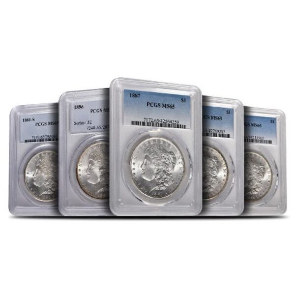 Morgan Silver Dollar 5-Coin Set PCGS
