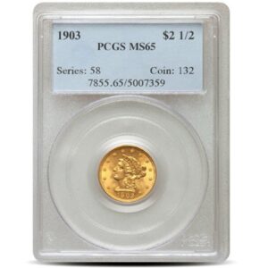 Pre-33 $2.50 Liberty Gold Quarter Eagle Coin (MS65, PCGS or NGC)