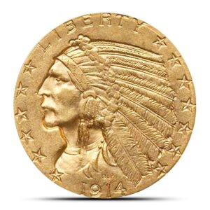 Pre-33 $5 Indian Gold Half Eagle Coin (BU)