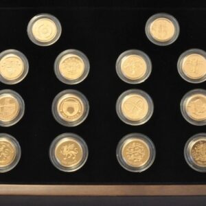 Proof Gold £1 Pound Coin 25th Anniversary 14 Coin Set Boxed