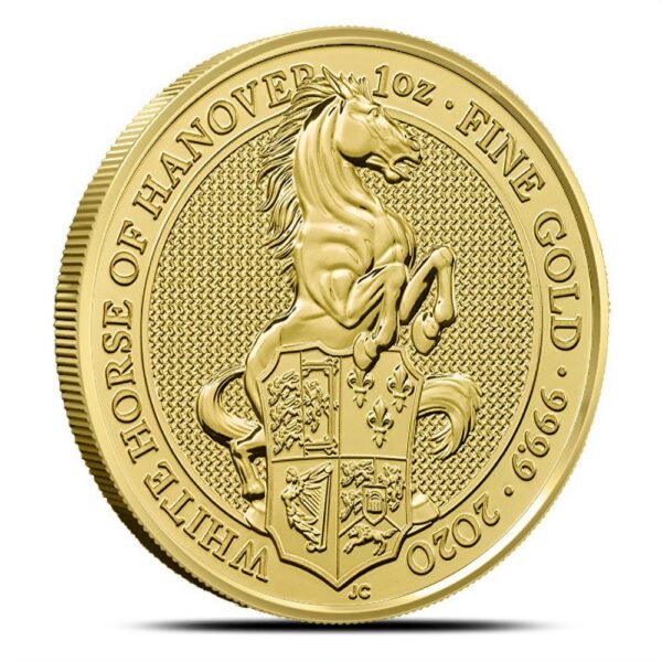 2020 1 oz British Gold Queens Beast White Horse Coin (BU) - Image 2