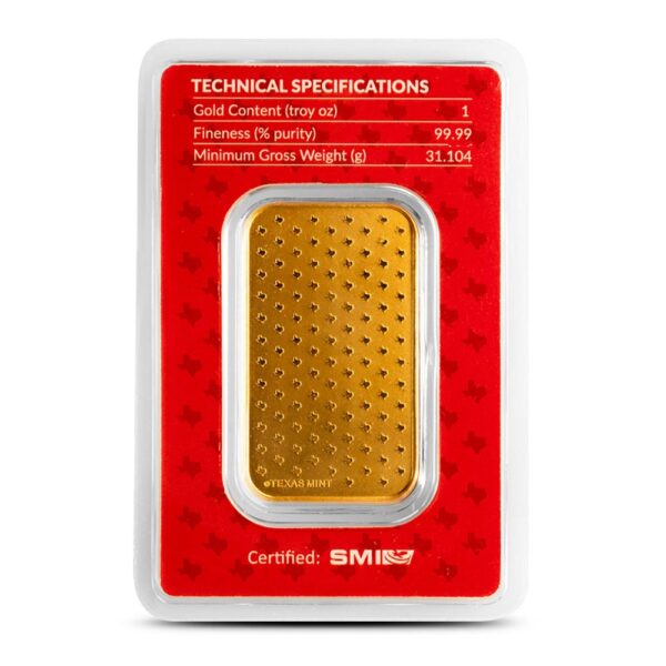 1 oz Texas Mint Gold Bar For Sale (New) - Image 2