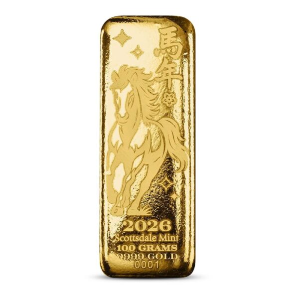 100 Gram Scottsdale Gold Horse Bar (New)