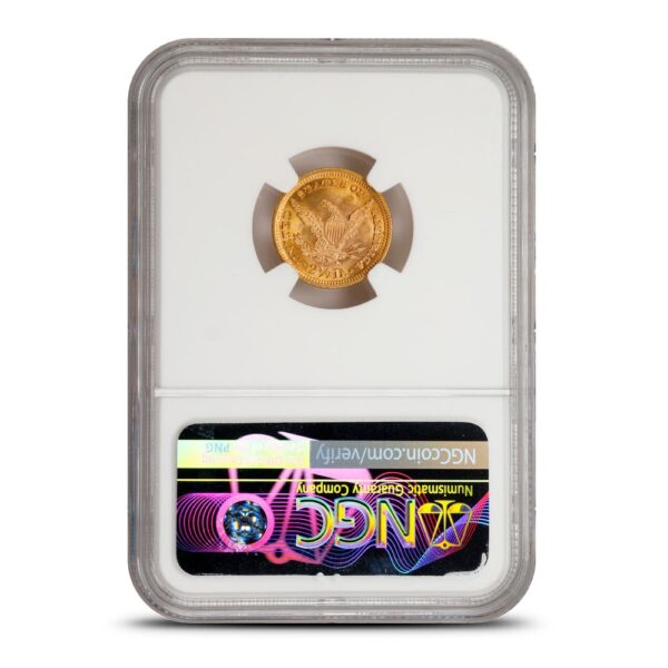 1897 Pre-33 $2.50 Liberty Gold Quarter Eagle Coin NGC MS67 - Image 2
