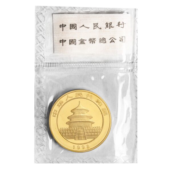 1998 1 oz Chinese Gold Panda Coin (Large Date, Sealed) - Image 2