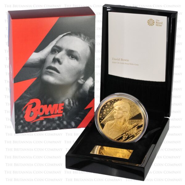 2020 1 Kilo Proof Music Legends David Bowie Gold Coin (Box / COA) - Image 5