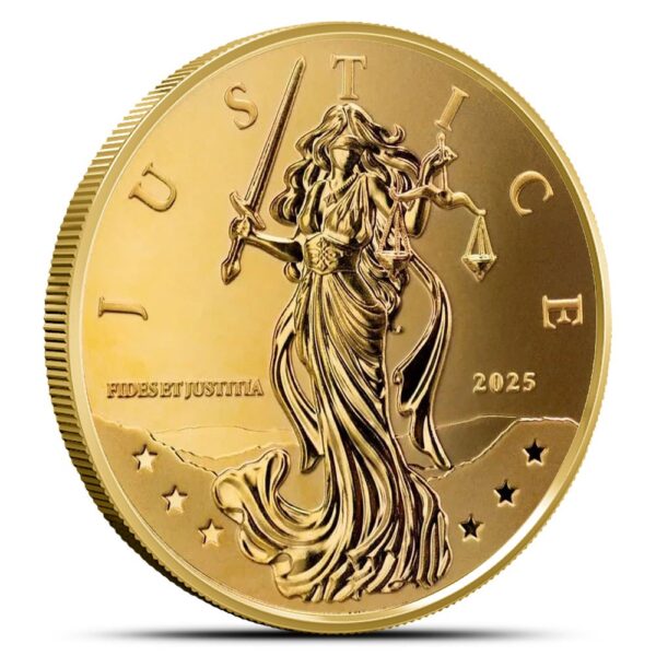2025 1 oz Niue Gold Lady Justice Coi