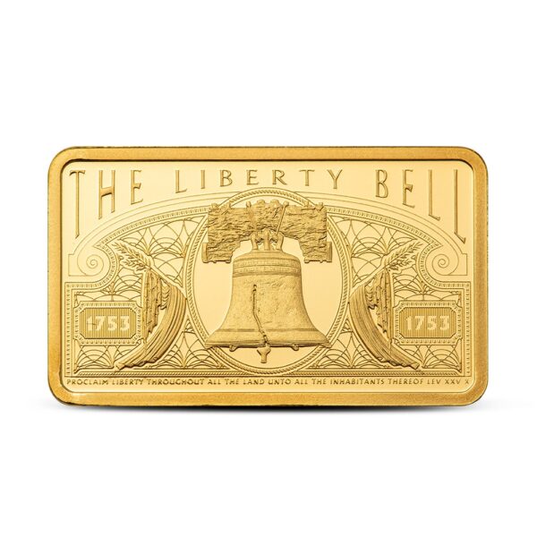 5 Gram PAMP Suisse America The Free Liberty Bell Gold Bar (New w/ Assay) - Image 3