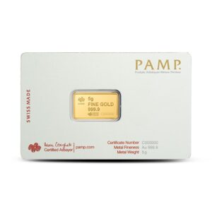 5 Gram PAMP Suisse America The Free Liberty Bell Gold Bar (New w/ Assay)