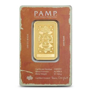 1 oz PAMP Suisse Yellowstone Cowboy Gold Bar (New w/Assay)