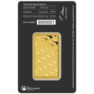 1 oz Perth Mint Gold Bar For Sale (New w/ Assay)