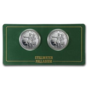 1/2 oz Johnson Matthey Palladium 2-Round Set (Lewis & Clark, w/ Assay)