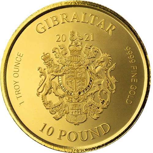 2021 1 oz Gibraltar Gold Medusas Head Coin (BU) - Image 4