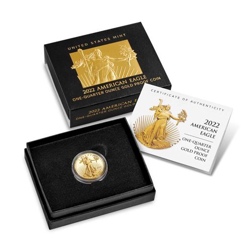 2022-W 1/4 oz Proof American Gold Eagle Coin (Box + CoA) - Image 4