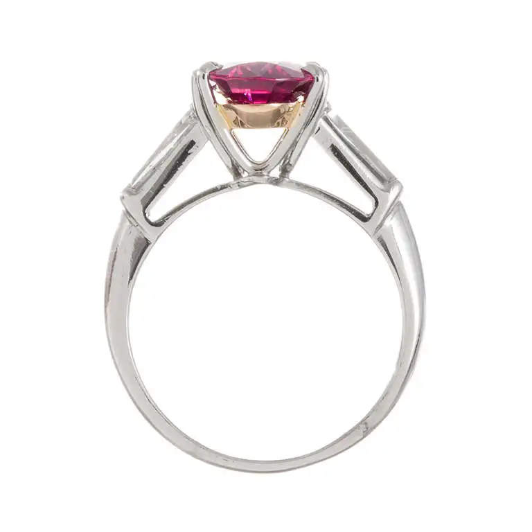 3.94 Carat Ruby and Baguette Diamond Ring - Image 4