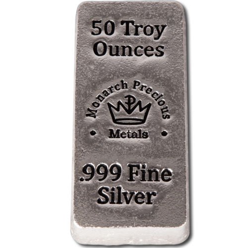 50 oz Monarch Hand Poured Stacker Silver Bar (New) - Image 2