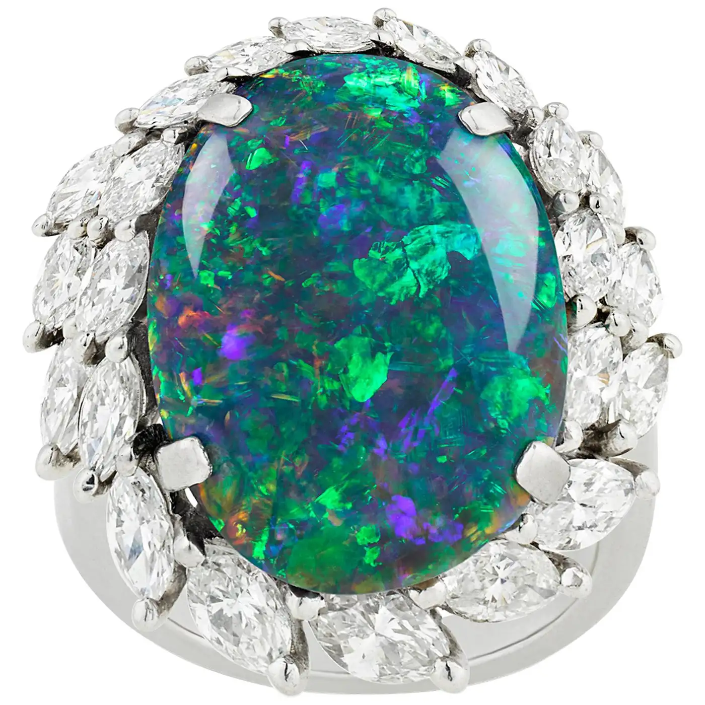 Black Opal and Diamond Ring 8.28 Carat - Image 2