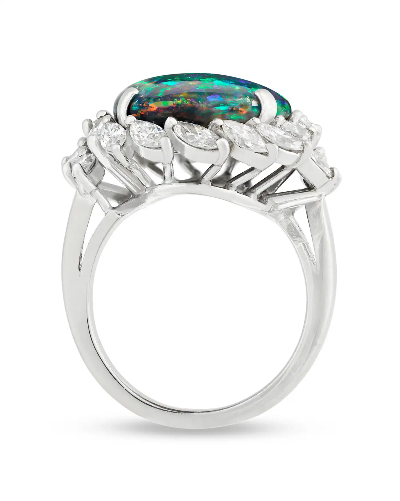 Black Opal and Diamond Ring 8.28 Carat - Image 3
