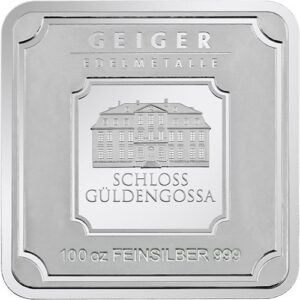 Buy 100 oz Geiger Square Silver Bar (New)