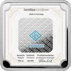 Buy 100 oz Geiger Square Silver Bar (New)