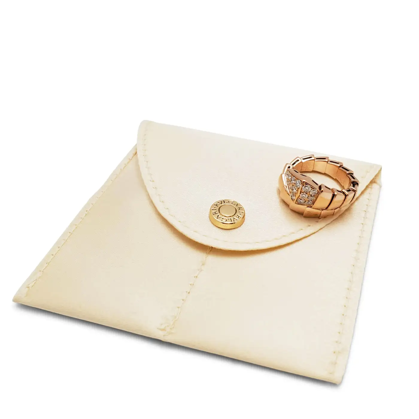 Bvlgari Serpenti Viper Rose Gold Diamond Ring - Image 5