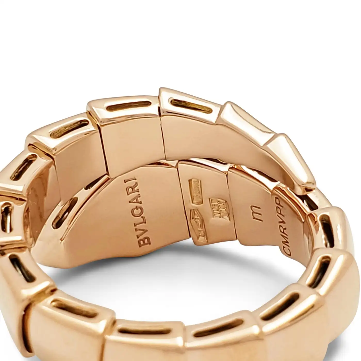 Bvlgari Serpenti Viper Rose Gold Diamond Ring - Image 4