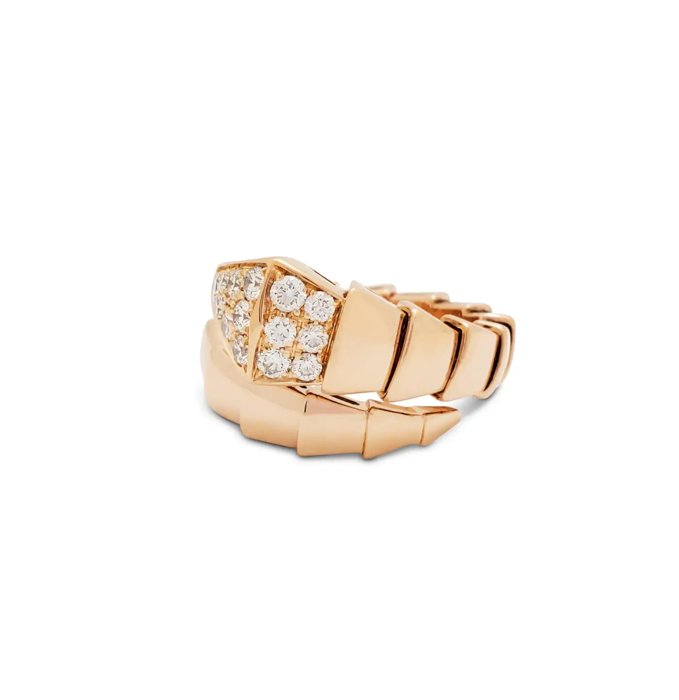 Bvlgari Serpenti Viper Rose Gold Diamond Ring - Image 2