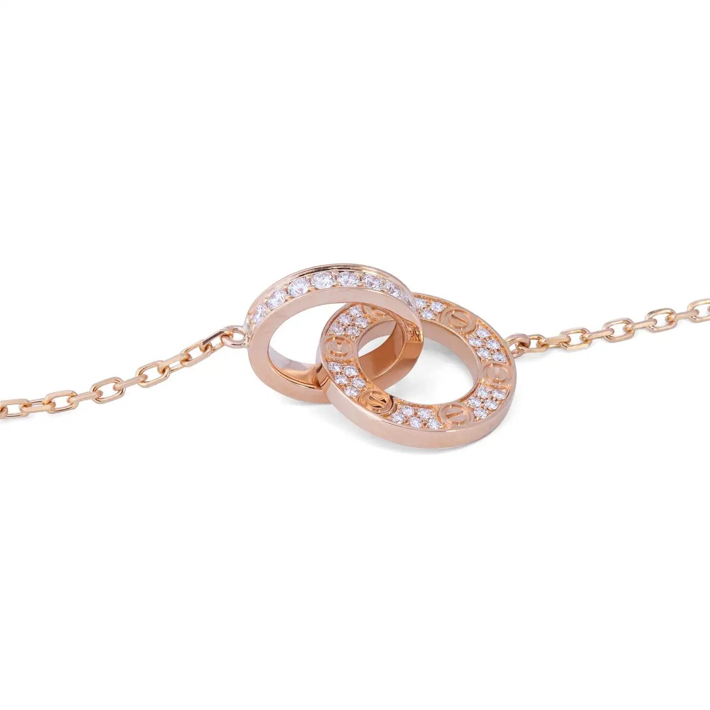 Cartier Love Rose Gold Diamond Necklace - Image 3