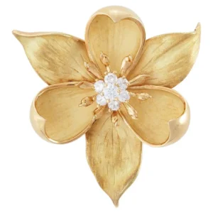 Dogwood Flower Gold and Diamond Brooch Tiffany & Co.
