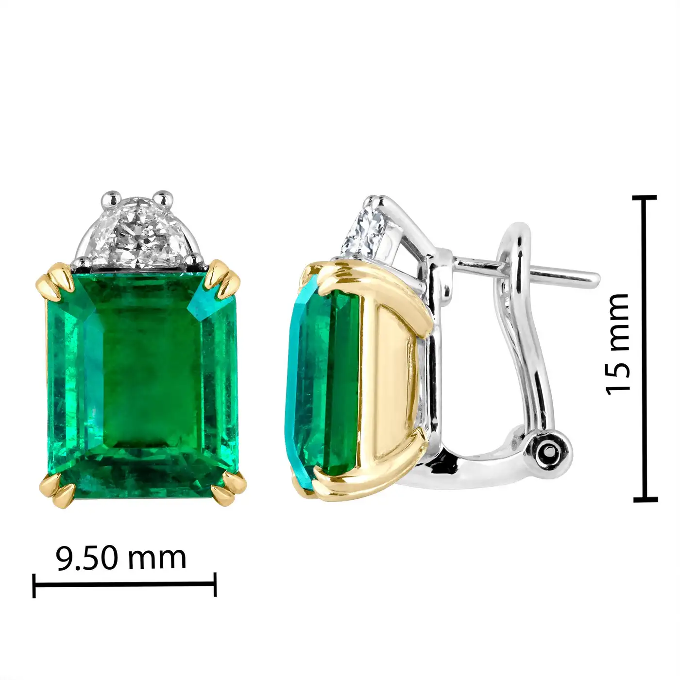 Emilio Jewellery Certified 9.65 Carat Genuine Emerald Diamond Platinum Earrings - Image 3