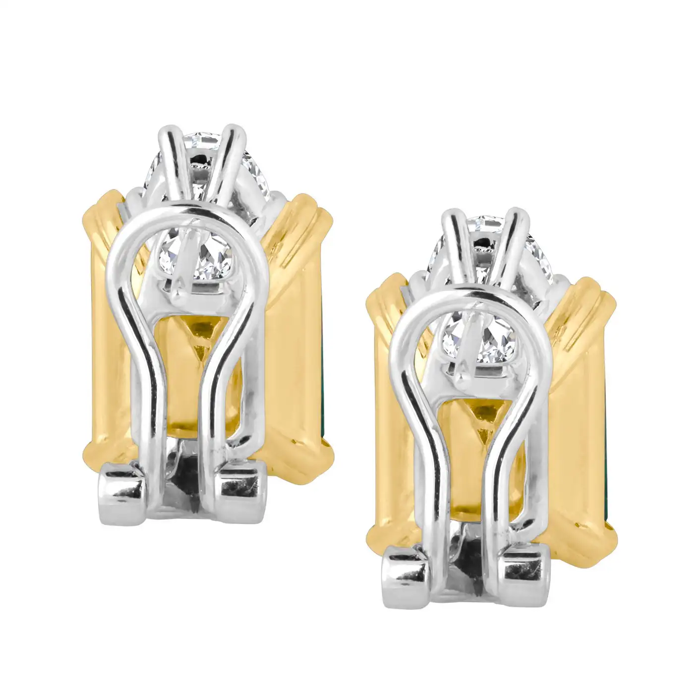 Emilio Jewellery Certified 9.65 Carat Genuine Emerald Diamond Platinum Earrings - Image 4