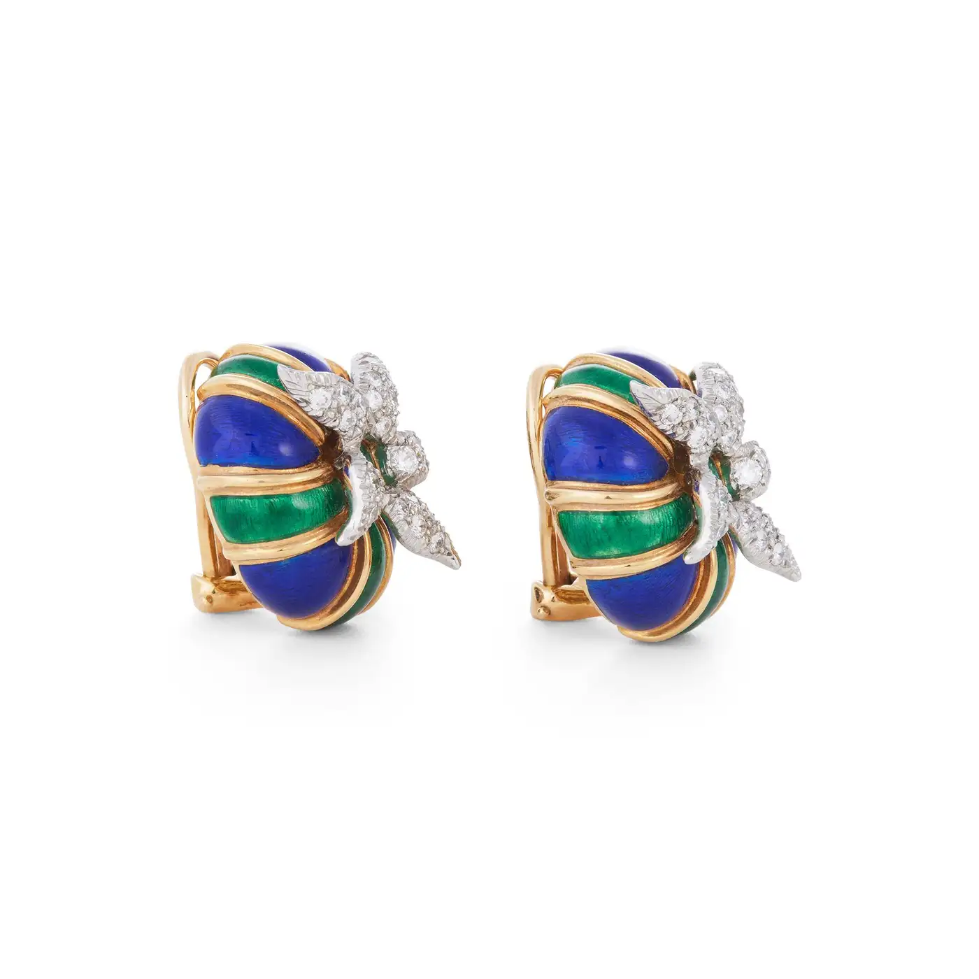 Enamel and Diamond Ear Clips Jean Schlumberger for Tiffany & Co. - Image 3