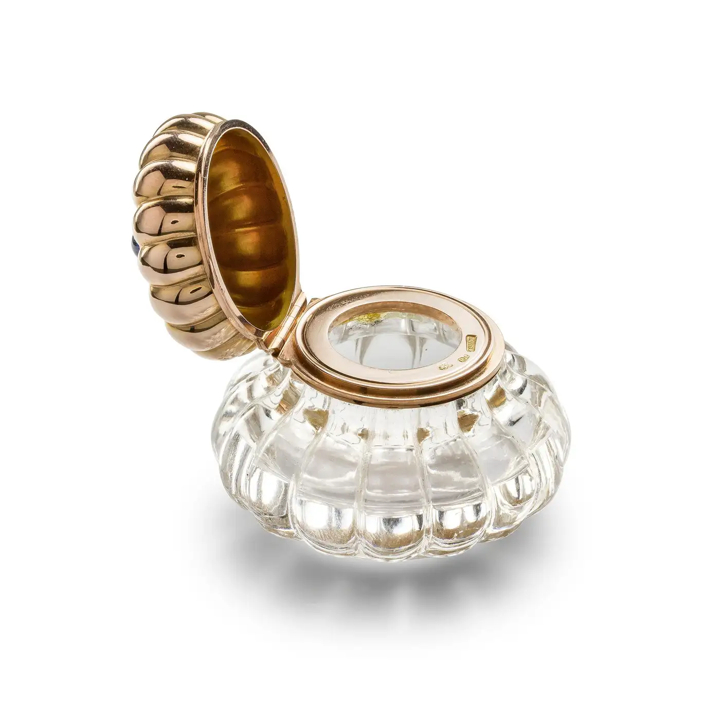 Faberge Rock Crystal Gold Inkwell - Image 4