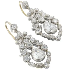 Late Georgian Diamond Earrings For Sale - A Rare Pair