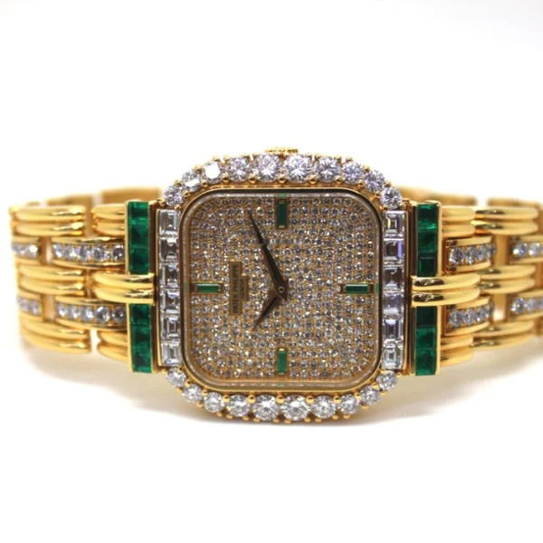 Patek Philippe Geneve Unique and very rare with diamonds and emeralds - Image 3